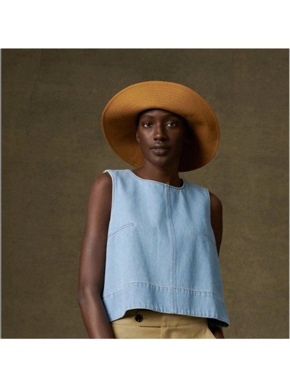 Soeur Mimi Light Wash Blue Denim Sleeveless Top Womens Size XSmall 34